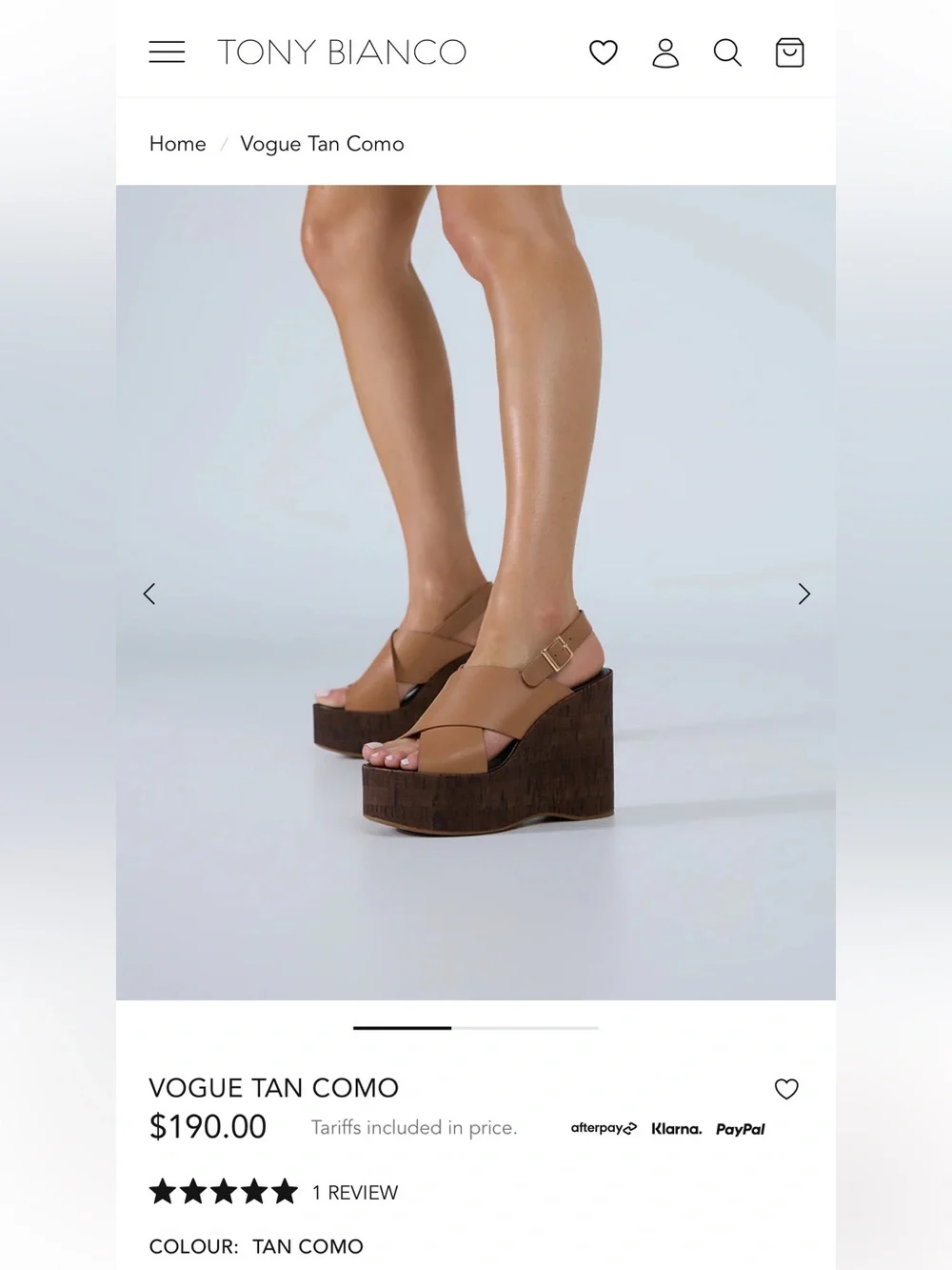 NEW Tony Bianco Vogue Platform Wedge Leather Sandals